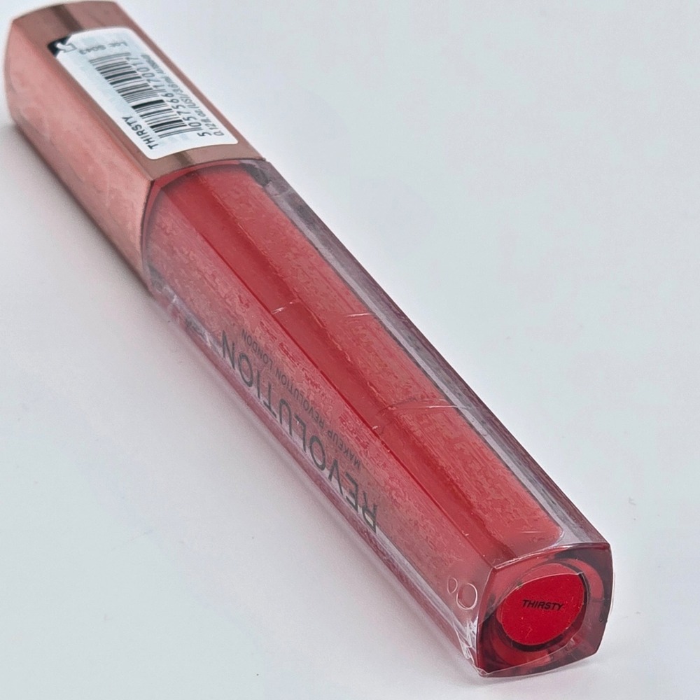 Revolution Lip Vinyl Intense Shine Lip Gloss Thirsty 0.12 oz 3.6ml Pink Glossy